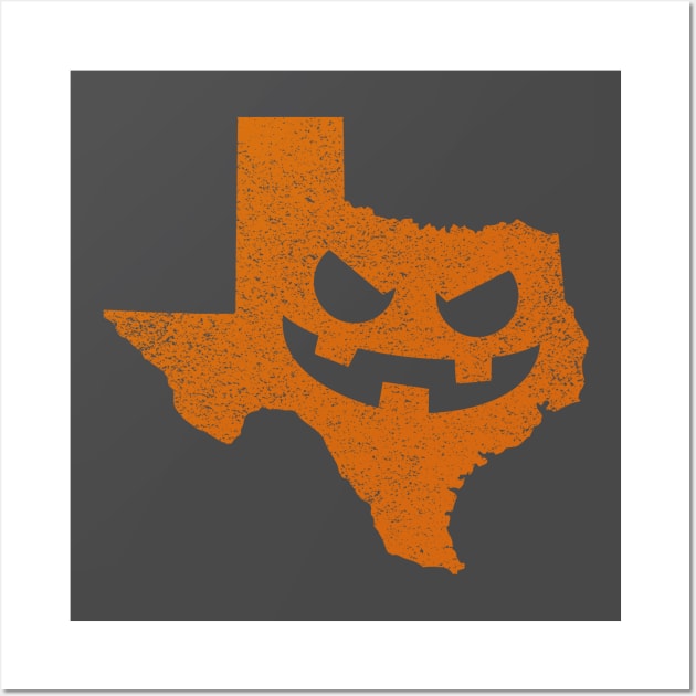 Texas Home State Pumpkin Halloween Wall Art by ghsp